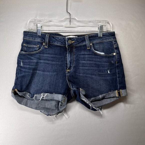 PAIGE Jimmy Jimmy short Dark Blue Distressed Jean Shorts - Picture 1 of 6